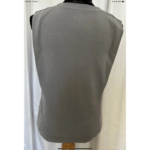 Athleta Woman’s XXS Sleeveless Square Shoulder Gray Blouse Soft Polyester Blend - Picture 2 of 7